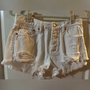 FREE PEOPLE | WHITE DENIM SHORTS | 26